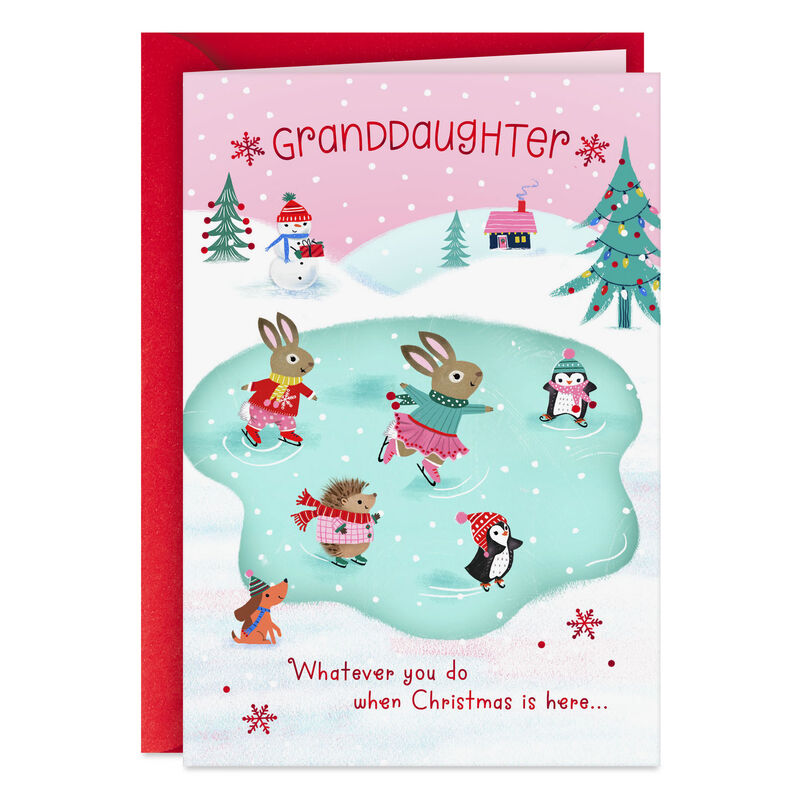 Animals-Ice-Skating-Christmas-Card-for-Granddaughter_99XV1523_01