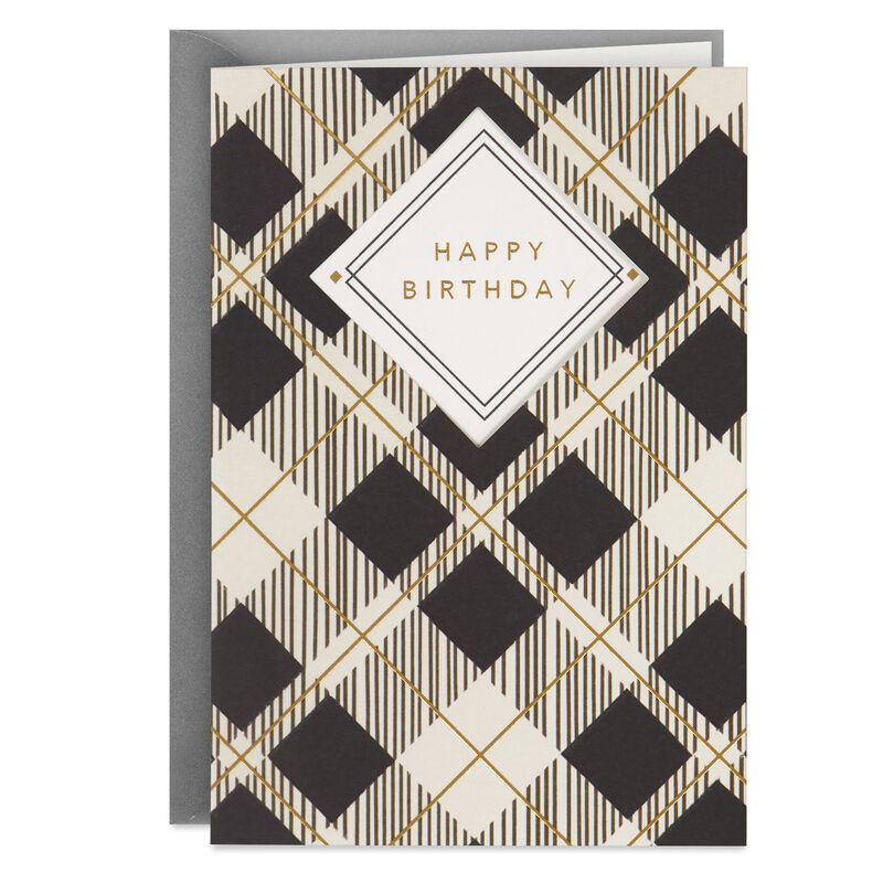 Black-White-and-Gold-Plaid-Birthday-Card_499HBD4841_01