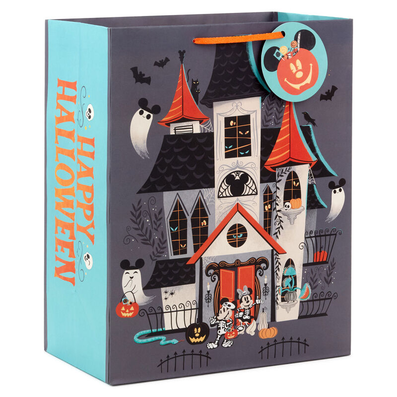 Black-and-Orange-Haunted-House-on-Gray-Gift-Bag_1HLB2038_01