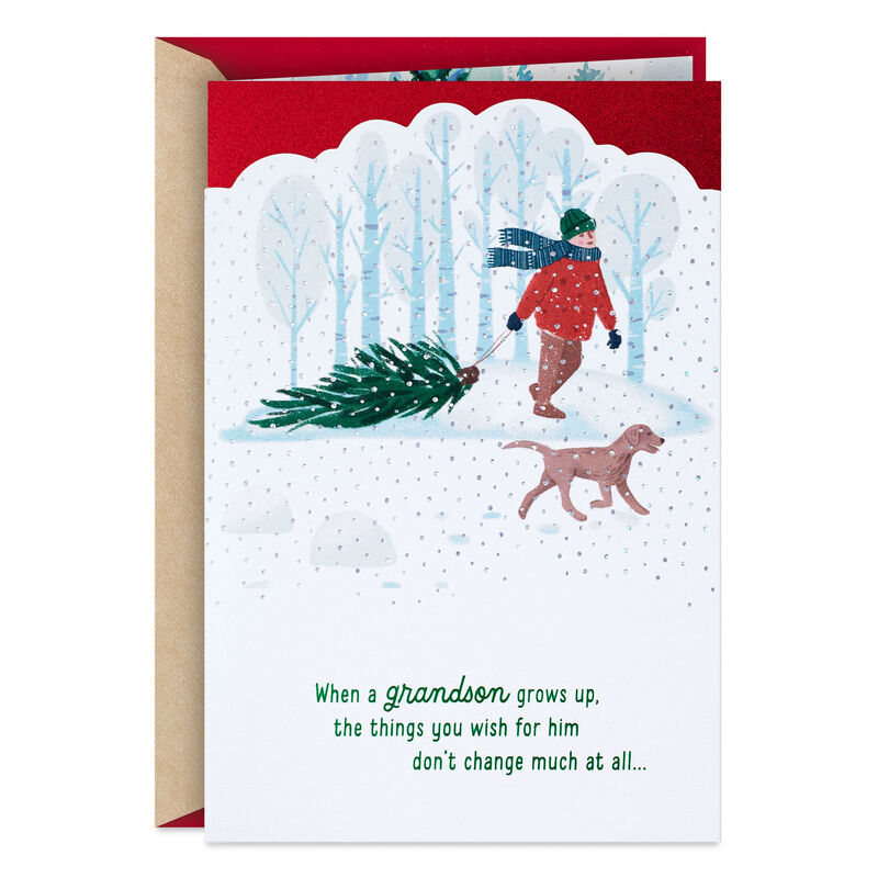 Boy-and-Dog-with-Tree-Grandson-Christmas-Card_559XZH1899_01