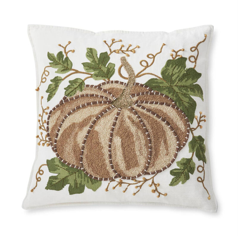 Brown-Pumpkin-With-Green-Vines-Embroidered-Pillow_42676A_01