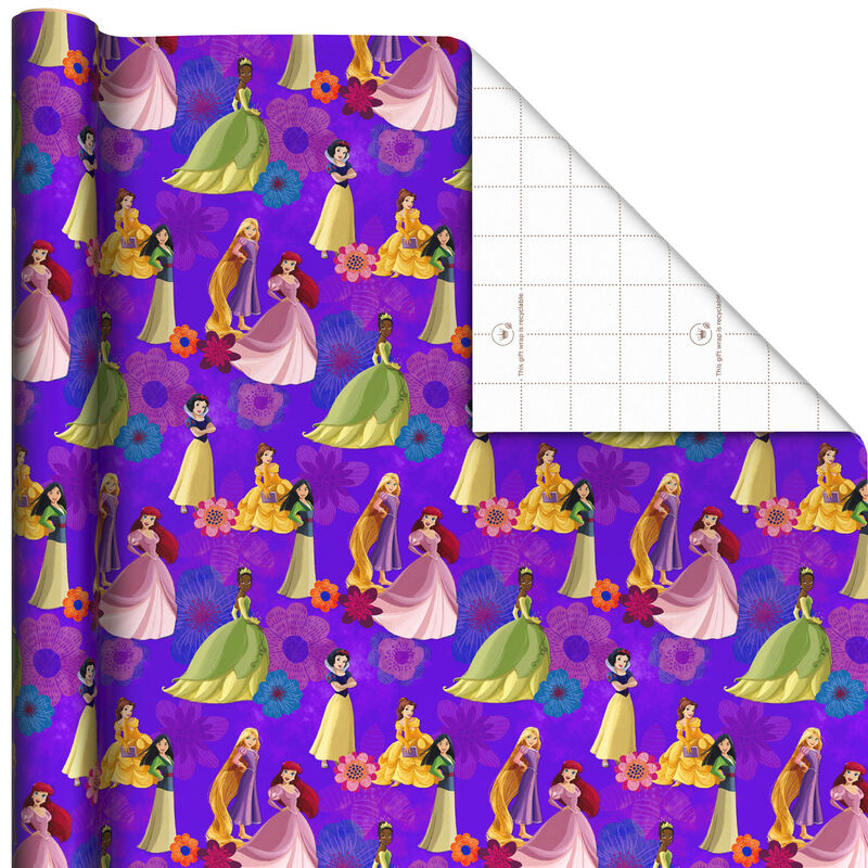 Disney-Princess-Bold-Purple-Floral-Wrapping-Paper_499EJR6442_01