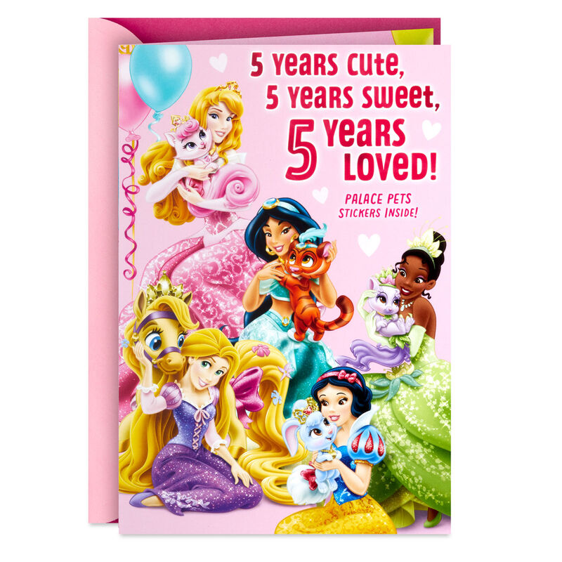 Disney-Princess-Pets-Stickers-5th-Birthday-Card-for-Her_459HKB6529_01