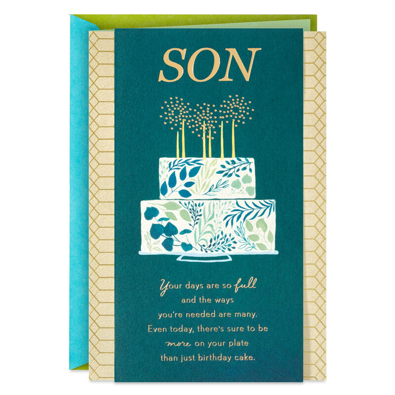 Elegant-Cake-on-Green-Birthday-Card-for-Son_699MAN4454_01