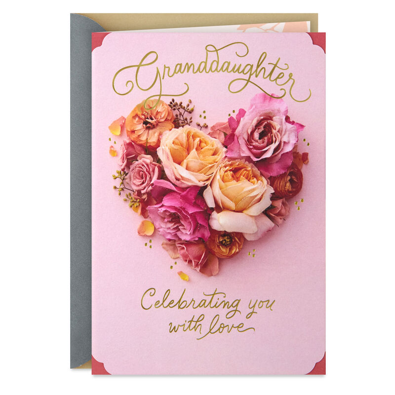 Floral-Heart-Granddaughter-Wedding-Card_459W3869_01