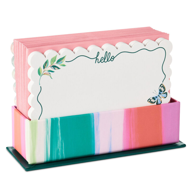 Floral-and-Hello-Bow-Flat-Note-Cards-in-Caddy_3CNT2124_01
