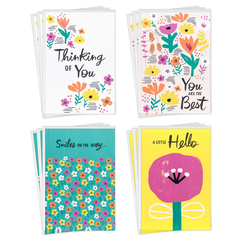 Flowers-on-Pink-and-Yellow-Hello-Cards-Assortment_3EDX2044_01