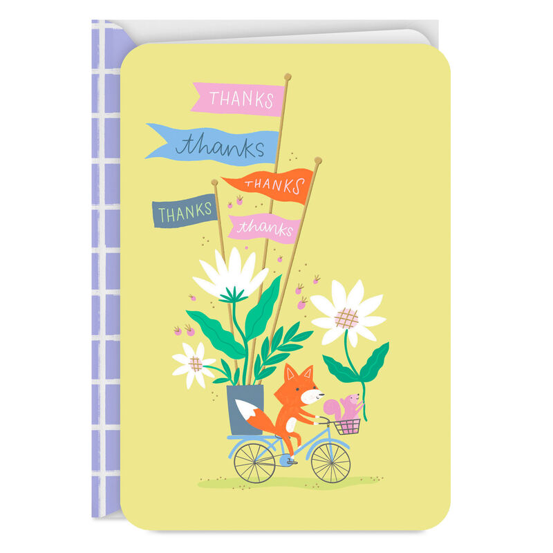 Fox-Pink-Squirrel-and-Flowers-on-Bike-Thank-You-Card_299LJB1513_01