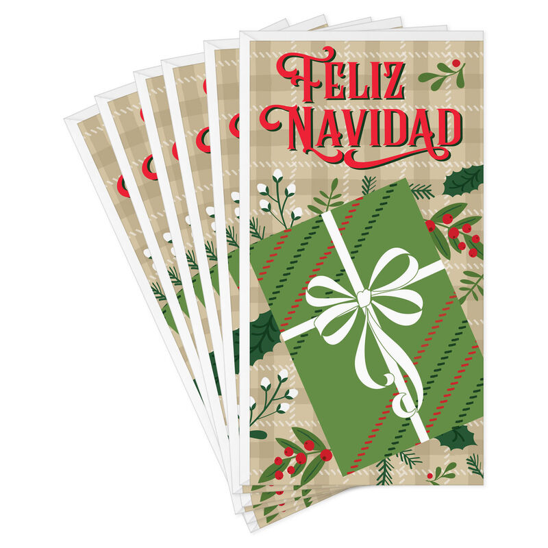 Gift-on-Plaid-MoneyHolder-Christmas-Cards_699NXC1006_01