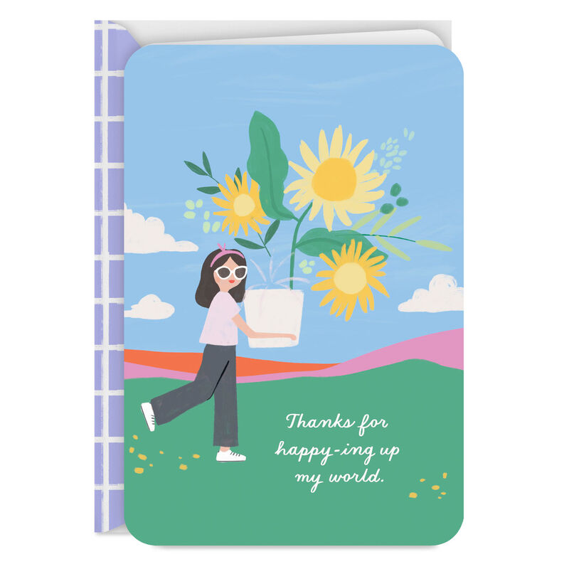 Girl-With-Pot-of-Sunflowers-Thank-You-Card_299LJB1380_01