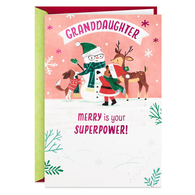 Girl-and-Snowman-Christmas-Card-for-Granddaughter_659XKD8126_01