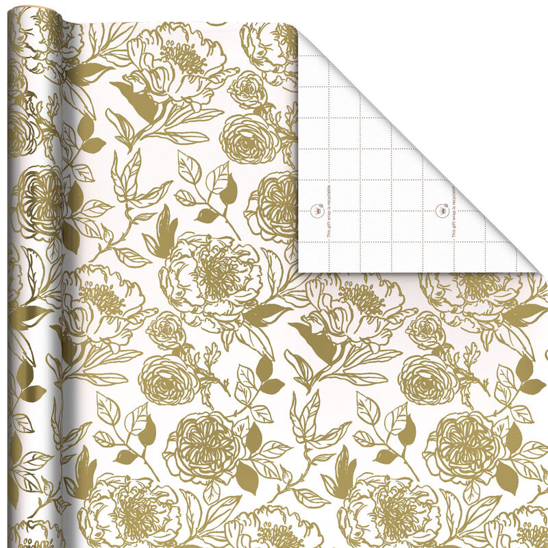 Gold-Outlined-Flowers-on-White-Gift-Wrap-Roll_599EJR6471_01