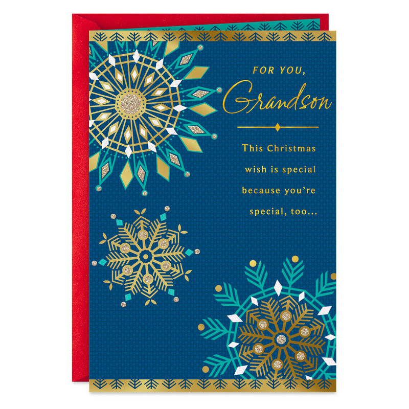 Gold-and-Blue-Snowflakes-Adult-Grandson-Christmas-Card_200XV6361_01
