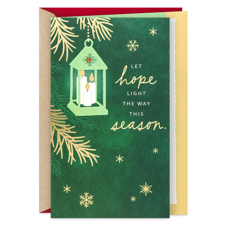 Green-Lantern-with-Gold-Snowflakes-Christmas-Card_699XZH5286_01