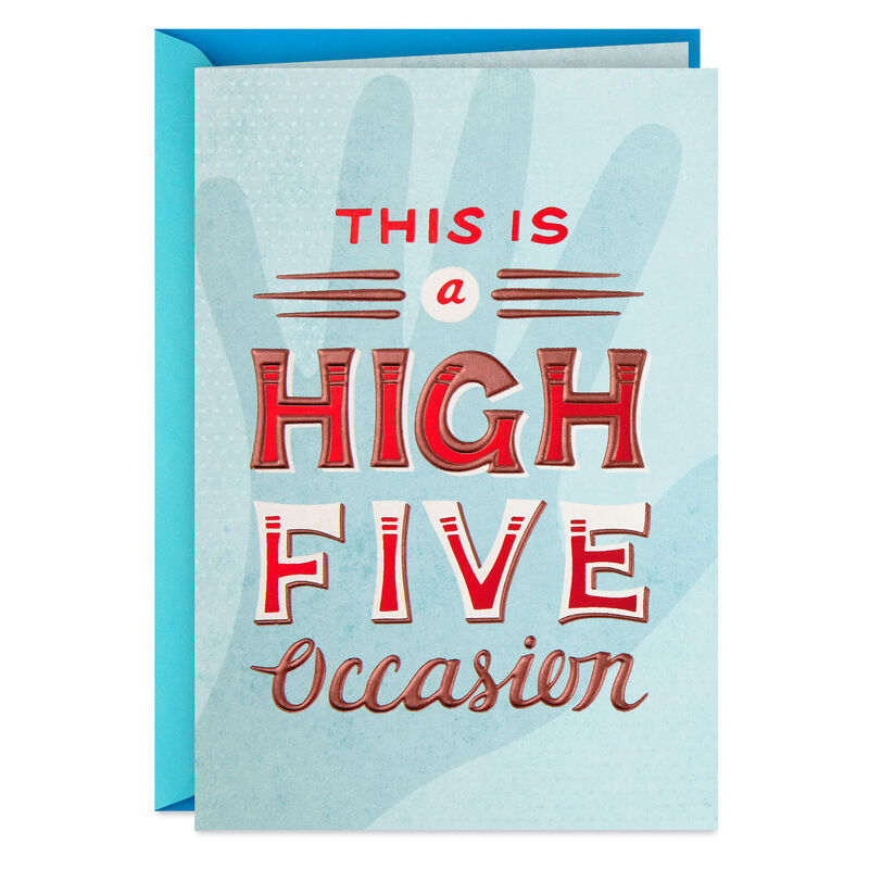High-Five-Handprint-on-Blue-Blank-Congratulations-Card_459IMP1769_01