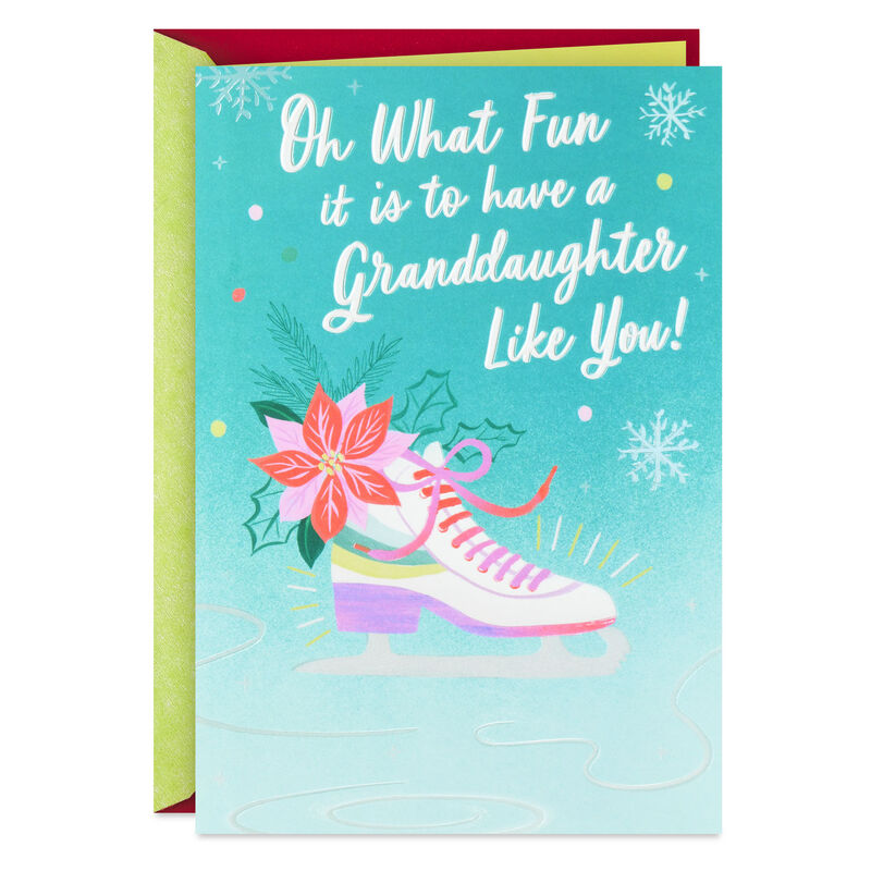 Ice-Skate-and-Flowers-Granddaughter-Holiday-Card_359XKD5107_01
