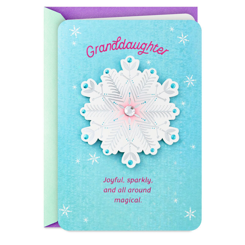 Jeweled-Snowflake-Blue-Christmas-Card-for-Granddaughter_699XKD8043_01