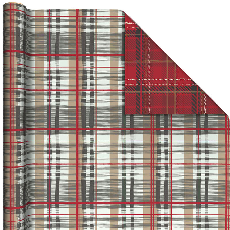 Khaki-PlaidRustic-Red-Reversible-Gift-Wrap-Roll_1XWR7989_01