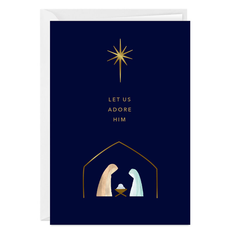 Let-Us-Adore-Him-Personalized-Christmas-Card_2PGM3439_01