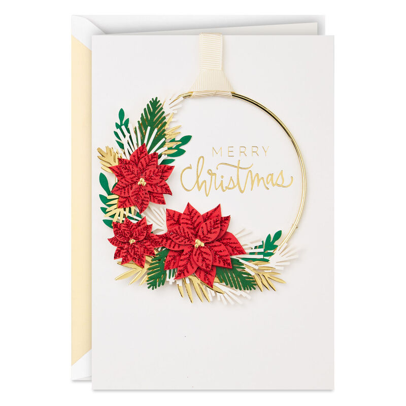 Merry-Christmas-Poinsettias-Christmas-Card-With-Hoop-Wreath_1199IXC7006_01