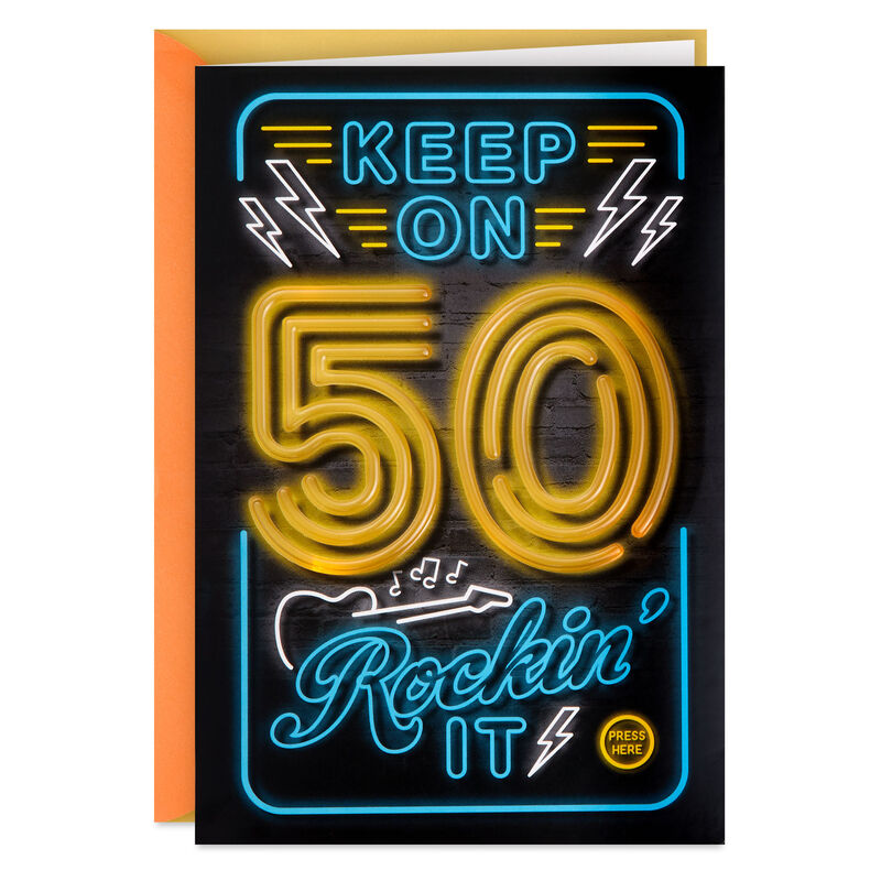 Neon-Lightning-Musical-LightUp-50th-Birthday-Card_959ARH1384_01