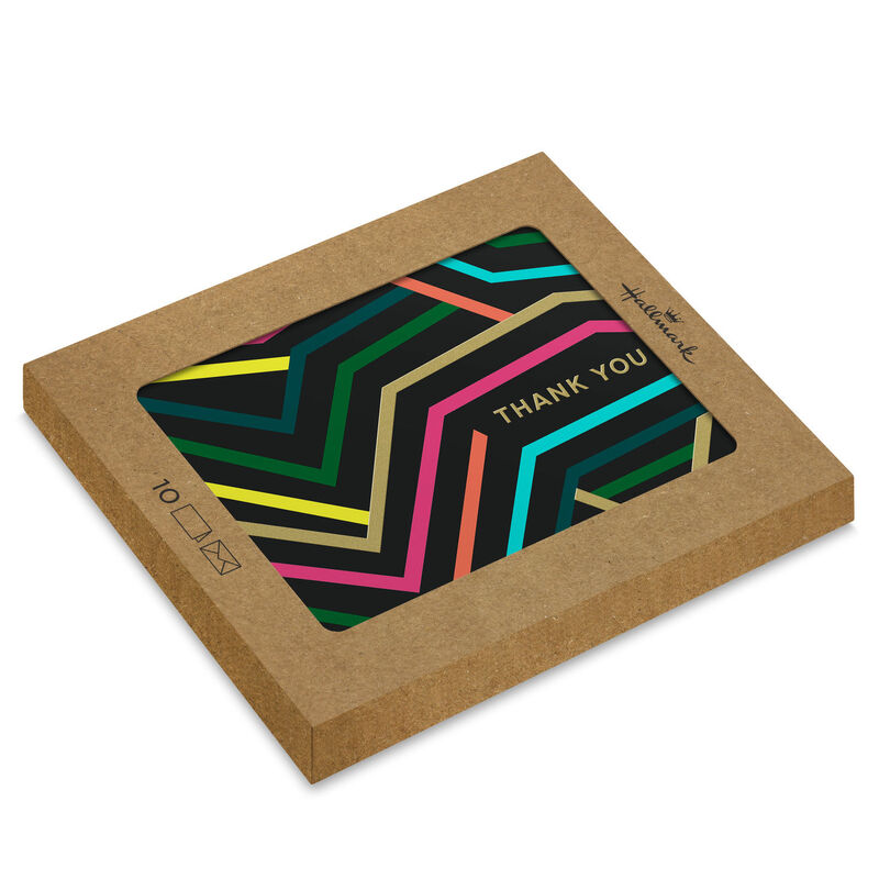 Neon-Stripes-on-Black-Blank-Thank-You-Note-Cards_3THK2174_01