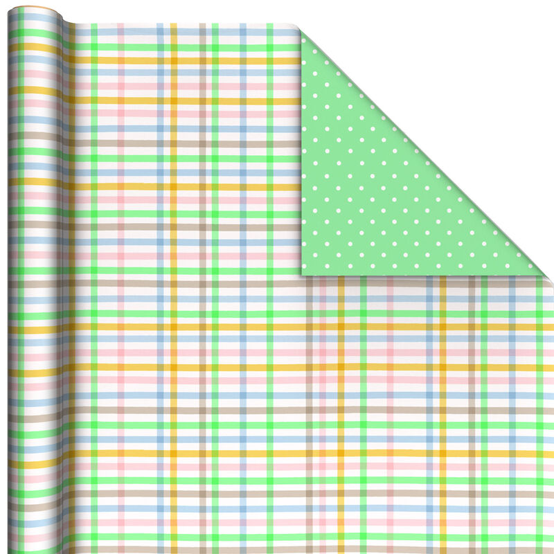 Pastel-Plaid-and-Green-Dot-Reversible-Gift-Wrap_499RSR1020_01