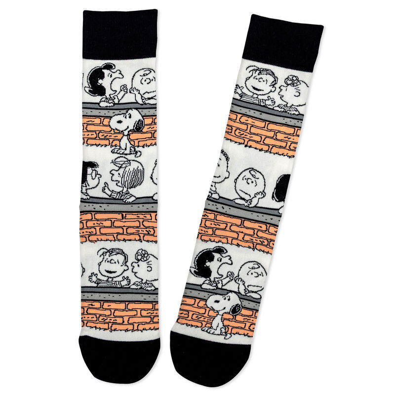 Peanuts-Gang-at-Brick-Wall-Novelty-Crew-Socks_1WOW1075_01