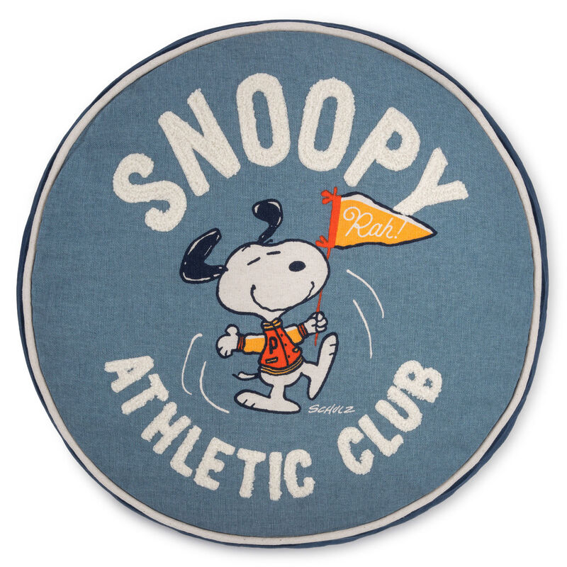 Peanuts-Snoopy-Athletic-Club-Round-Pillow_1PAJ5036_01
