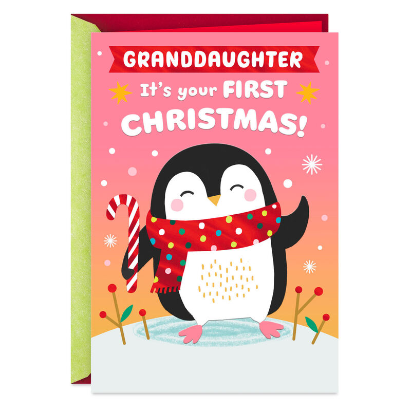 Penguin-Babys-First-Christmas-Card-for-Granddaughter_299XKD3064_01