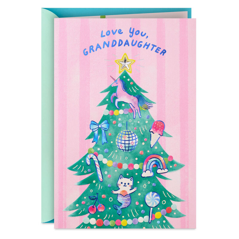 Pink-Unicorn-Tree-Christmas-Card-for-Granddaughter_659XKD8006_01