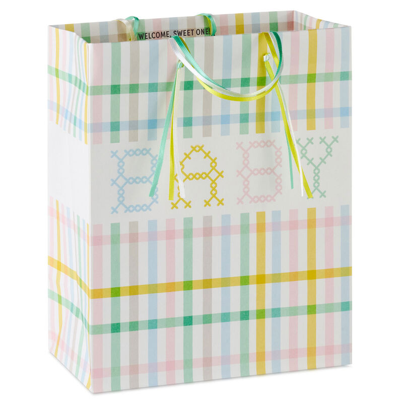 Plaid-With-CrossStitch-Baby-Message-Medium-Gift-Bag_3EGB7946_01
