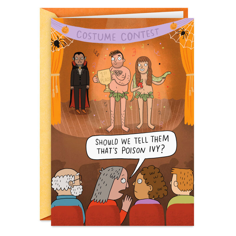 Poison-Ivy-Adam-and-Eve-Costumes-Funny-Halloween-Card_369ZH4013_01