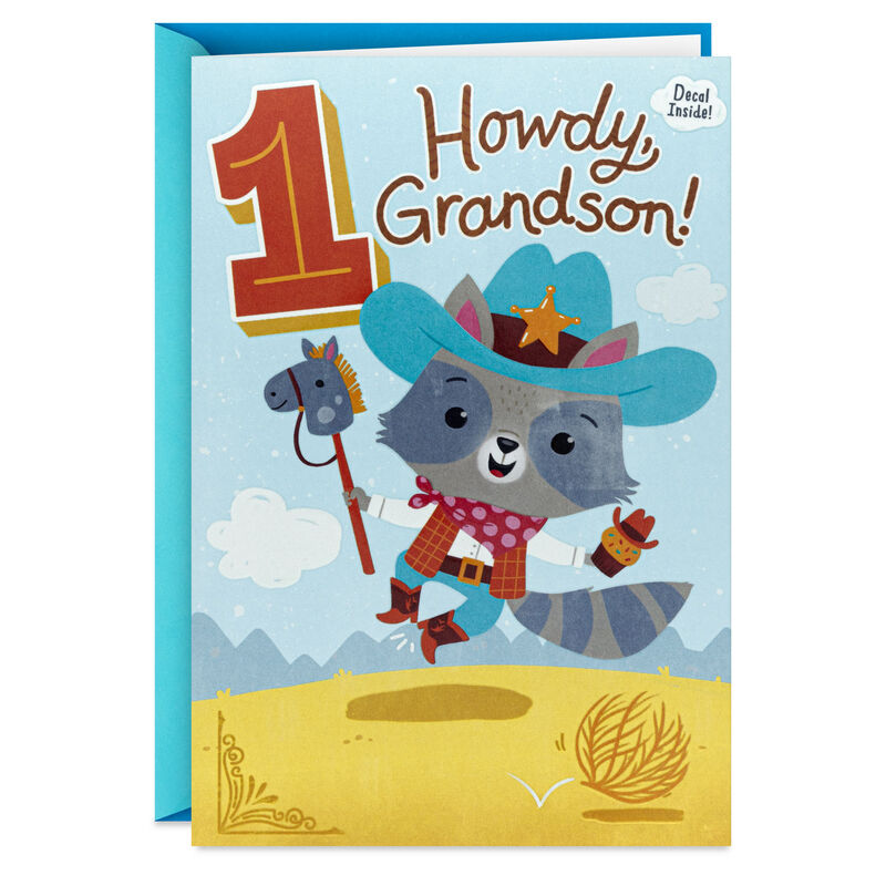 Raccoon-Cowboy-Grandson-First-Birthday-Card-With-Decal_459HKB6409_01