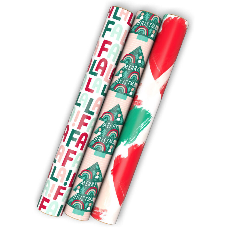 Rainbow-Trees-Pink-3Pack-Mini-Xmas-Gift-Wrap-Rolls_5JXW1806_01