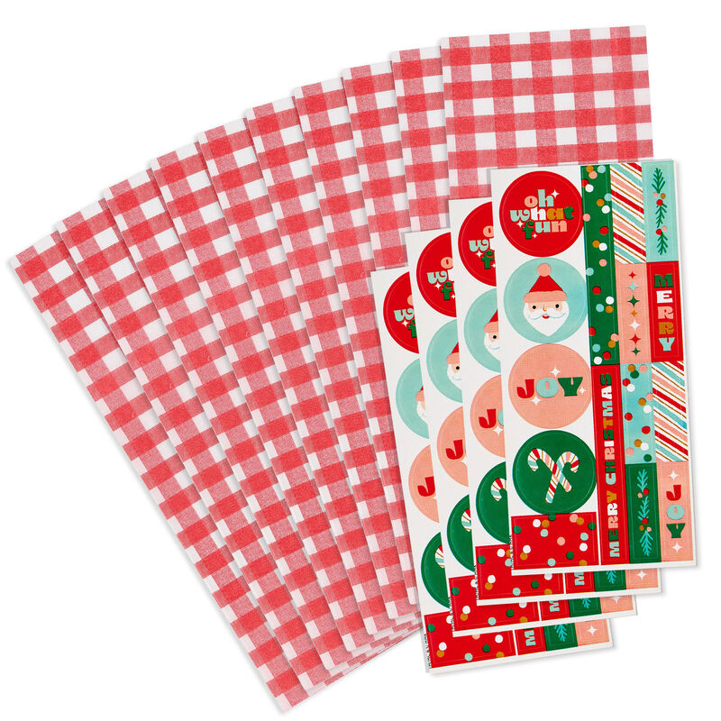 Red-Gingham-Santa-Holiday-Tissue-Paper-and-Stickers_1XW7284_01