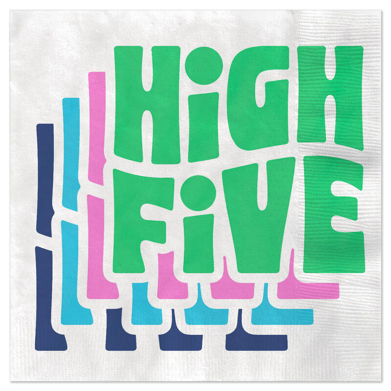 Retro-Lettering-High-Five-on-White-Dinner-Napkins_3CPP1395_01