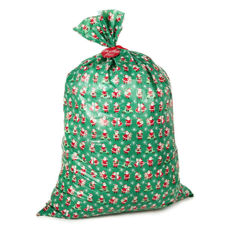 Retro-Santa-on-Green-Giant-Plastic-Holiday-Gift-Bag_1XGB8435_01
