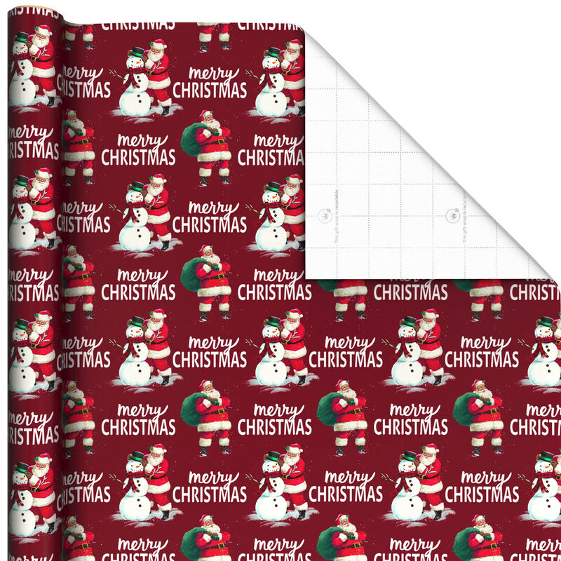 Santa-and-Snowman-Red-Holiday-Gift-Wrap-Roll_1XLR2826_01