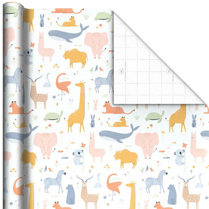 Say-welcome-to-little-ones-with-this-adorable-wrapping-paper-that-features-a-design-of-pastel-animal-illustrations.-Jumbo-gift-wrap-roll-for-birthdays-and-baby-showers-is-40-tall._999EJR6439_01