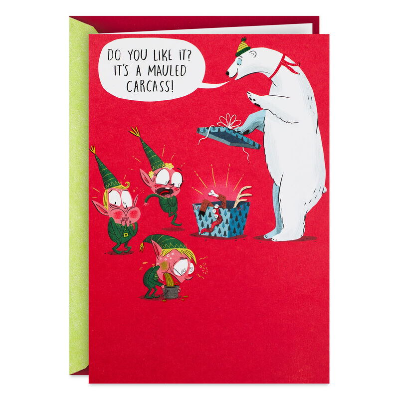 Sickened-Elves-with-Polar-Bear-Funny-Christmas-Card_449ZX5021_01