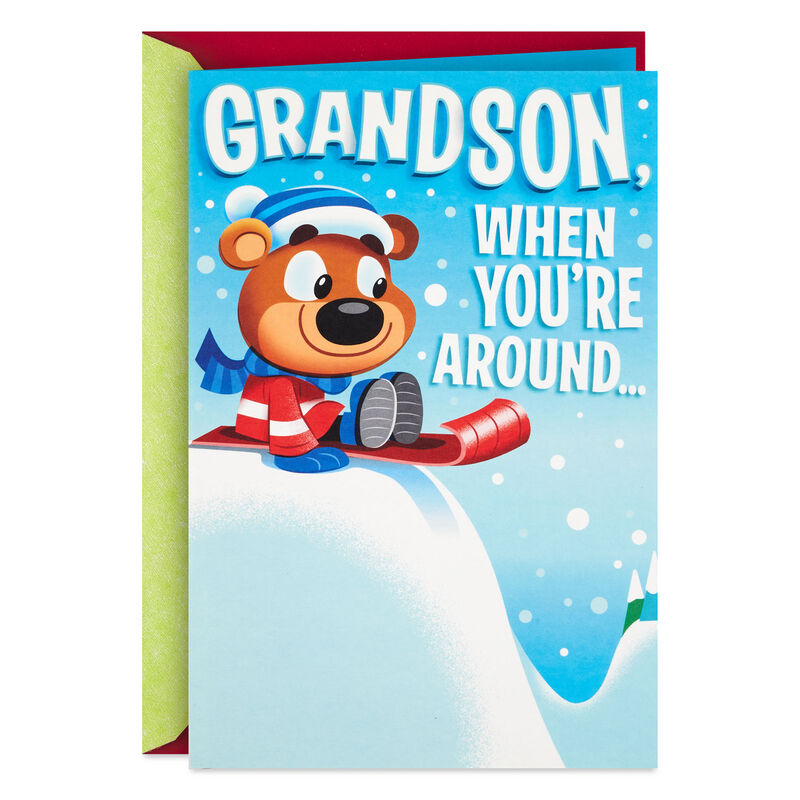 Sledding-Bear-PopUp-Christmas-Card-for-Grandson_399XKD5216_01