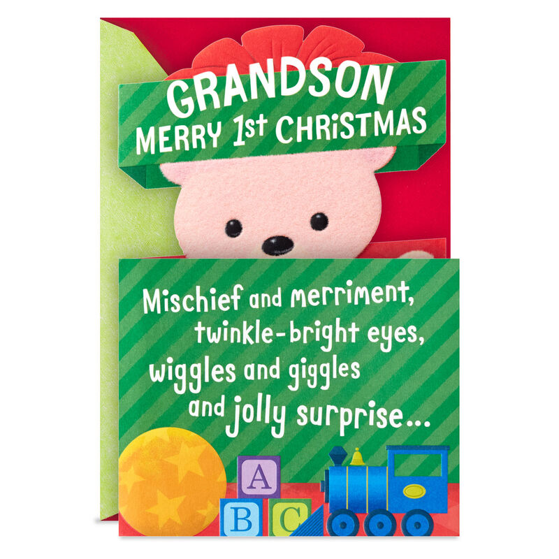 Teddy-Bear-Babys-First-Christmas-Card-for-Grandson_559XKD5226_01