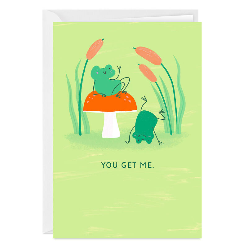 Two-Frogs-Mushroom-and-Cattails-Personalized-Card_2PGM4482_01