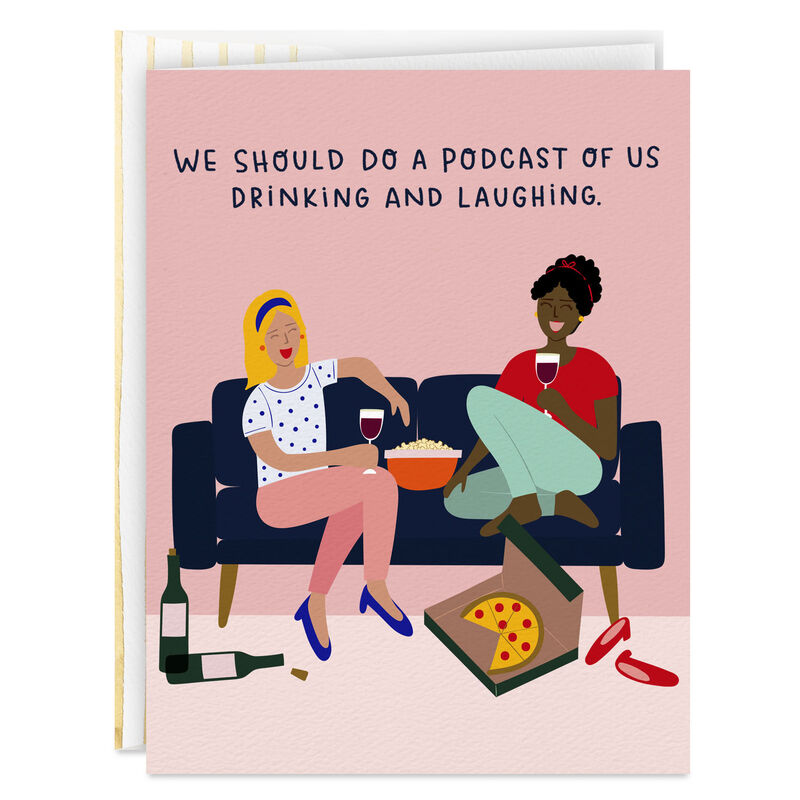 Women-Drinking-on-Couch-Friendship-Card-for-Her_399MRJ3000_01